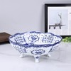 LINYTHER Ceramic Fruit Bowl With Holes, Blue And White Porcelain