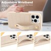 Hanman for iPhone16 Pro Max Leather Case with Adjustable Wristband