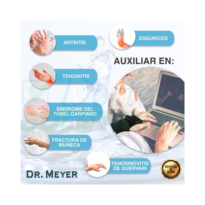 Meyer Muñequera Férula Túnel Carpiano Cierre Bandas Ajustables Mano Izquierda