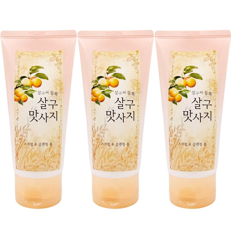 Debon 드봉 살구씨 듬뿍 살구맛사지 스크럽 클렌징 폼 120g x3개