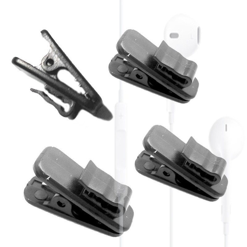 COCO Portable Accessories (Set of 4), Black, Earbud Clips, Secured,