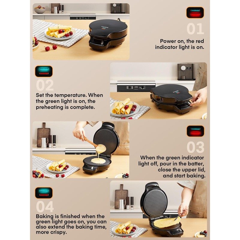 FOHERE Waffle Cone Maker Machine and Ice Cream Bowl Maker
