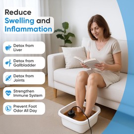 Healifeco Ionic Foot Spa – Detox Your Body from Toxins, Heavy Metals & Free Radicals – Activates 2,000 Foot Detox Nodes – Easy 30-Min Home Detox – 90,000+ Happy Users Trust It. (Foot Spa + Basin)