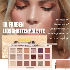 Eyeshadow Palette with 18 Shades, Matte Shimmer Low Saturation Eyeshadow Palette, Highly Pigmented, Waterproof and Long Lasting Silky Texture Eyeshadow Palette Eye Makeup for Women