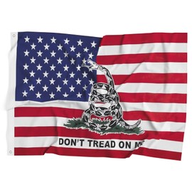 USA Don't Tread on Me Patriotic Flags Polyester Fiber 3x5 Feet Flag, Bright Colors And Anti-ultraviolet Fade Flag Indoor Outdoor Banner