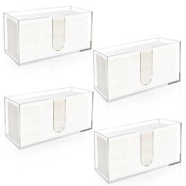Acrylic Paper Towel Holder Countertop, 5mm Thick Clear C-Fold Z-Fold Trifold Napkin Dispenser, Bathroom & Kitchen Organizer for Multifold Towels (4)