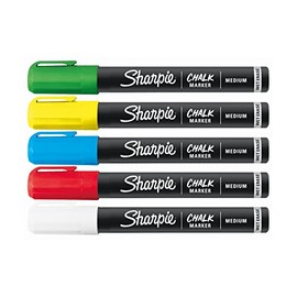 Sharpie Chalk, Marcadores de Tiza Líquida Borrable, Colores Surtidos, 5 piezas, 2175541