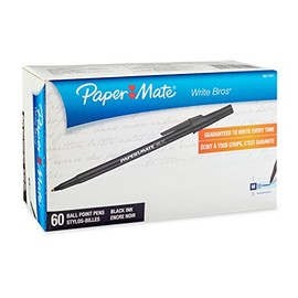 Paper Mate 4621401 Write Bros Ballpoint Pens, Medium Point (1.0mm), Black, 60 Count