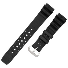 Klefer KU-14 Watch Strap, 0.7 inches (19 mm), Urethane, Water Resistant, Easy, Includes Tools, Black, Black, Casual