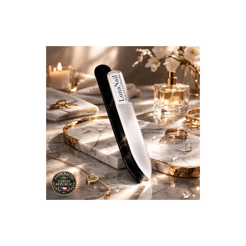 Glass Nail File & Buffer for Natural Nails, Czech Crystal