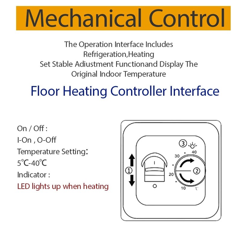 DollaTek Home Nonprogrammable Thermostats Electric Heating Manual Thermostat Underfloor Appliance