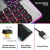 LANGTU Membrane Gaming Keyboard, Colorful LED Backlit Quiet Keyboard for