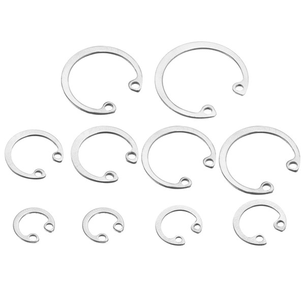 sourcing map 200Pcs Internal Retaining Ring Circlip Assortment Set, 304