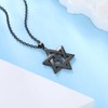 Jewish Star of David Necklace for Women Men Black Gold