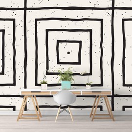 NWT Wall Murals for Bedroom Abstract Geometric Lines Removable Wallpaper Peel and Stick Wall Stickers - 66x96 inches