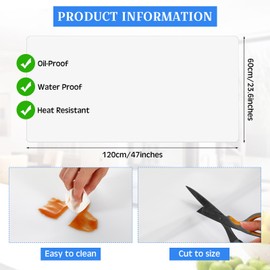 Hushee 2 Roll Large Silicone Mats for Kitchen Counter 47'' x 24'' Silicone Mat for Kitchen Countertop Nonslip Cuttable Counter Mat Heat Resistant Silicone Mat for Counter Placemat