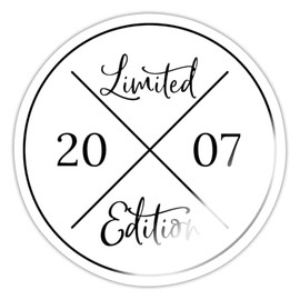 Spreadshirt Limited Edition 2007 - Kreis Mit Kreuz Sticker, max. 10 x 10 cm, 10 x 10 cm, Weiß glänzend