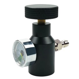 SagaSave Co2-Tankadapter mit 3000 Psi Manometer, G1/2-14-Gewinde, 1/8 NPT-Schnellstecker, CO2-Tank-Schnelltrennanschluss, Aluminium für die meisten Zylinder