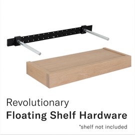 MURPHY DOOR Floating Shelf Hardware Kit – Space-Saving Adjustable Floating Shelf Brackets with Aluminum Rails & Steel Arms – Easy Install DIY Wall Shelf Hardware for 18” Shelves