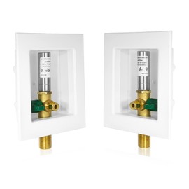 1-PACK GUOFIS Icemaker Outlet Box with 1/2" MIP Sweat Inlet Connect, Ice Maker Box with Pre-installed 1/4-Turn Ball Valve(Stainless Steel Hammer Arrestor)