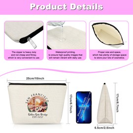 San Francisco Gift Ideas Golden Gate Bridge Cosmetic Bag San Francisco Souvenirs Gift San Francisco Travel Bag Birthday Graduation Gift for Daughter Friends San Francisco Travel Accessories Bag