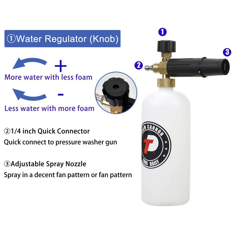 Tool Daily Foam Cannon With 1/4 Inch Quick Connector, 1