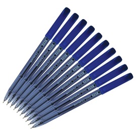 Nataraj Ballpoint Pens, Blue, Pack of 10, Point (0.7mm), Smooth Ink Flow, Nickel Tip, Triangular Grip, School Office Home Pens