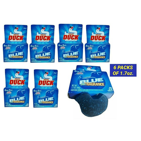 (6 PKS-1.7oz)TOILET DUCK BLUE PLUS AUTOMATIC TOILET BOWL CLEANER FRESH