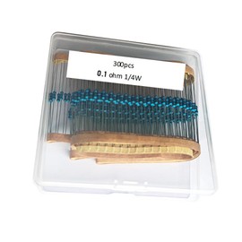0.1 1/4W, 0.1R1/4W, 0.1 ohm, 0.1 R 1/4W, 0.1Ω resistor, 0.1 ohm resistor, 0.1 ohm Metal resistor, 0.1R Metal Film resistors 1/4w(0.25w) 1% tolerance 0.01 MF Metal Film Fixed Resistor 300(10PCS)