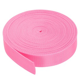 sourcing map Lightweight Webbing Strapping 1 Inch 10 Yards Pink for DIY Repair, Backpack, Luggage-rack, Crafts