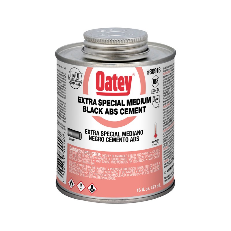 Oatey 30918 ABS Extra Special Cement, 16 oz, Black