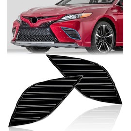 YUWUTF Fog Light Cover Compatible with 2018 2019 2020 Camry SE XSE Replacement for 8148106170 8148106180 TO1038209 TO1039211 Left & Right Side-Glossy Black