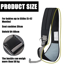 HOMURY Tragetuch Baby Tragbar, Babytrage Neugeborene ab Geburt, Baby Tragegurt mit Dicken Schultergurten, Verstellbare Babytrage, für Babys von 0 bis 36 Monaten, Kleinkinder bis 15kg (Schwarz)