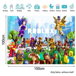 Robllox Background, Robllox Photo Background for Children, Birthday Backgrounds, Photo Photography Backdrop, Birthday Party Decoration Decoration, for Children, Boys, Girls, 1.5 x 1 m