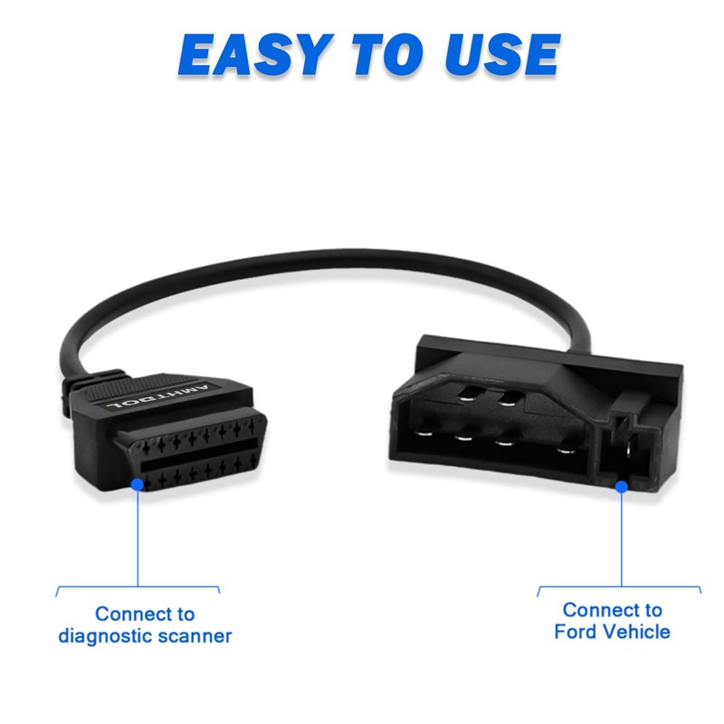 AMHTDOL OBD Adapter, Fit for Ford 7 Pin Obd1 to