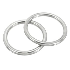 PATIKIL 2 Pcs Metal Rings 1.6 Inch 316 Stainless Steel Rings Marine Grade Multi-Purpose O Rings Welded Round Rings for Macrame, DIY Craft, Hardware, Belt, Dog Leash, 6x40mm