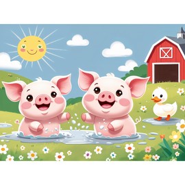 Trefl - The Treflik Family, Happy Country Life - 30 Piece Puzzle - Colourful Puzzles with Animals, Creative Entertainment, Fun for Children from 3 Years