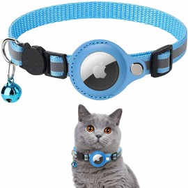 Airtag GPS Pet Tracking Device, Air Tag, Collar, Cat Collar, Safety Collar, For Cats, Small Dogs, Compatible with GPS Pets, Smartphones, Adjustable, Sturdy and Durable, Light Reflecting Design,
