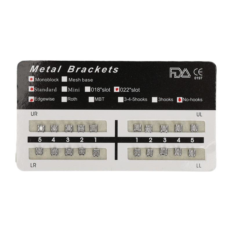 200pcs 022 Slot Dental Brackets Brace Highly Polished Monoblock Edgewise
