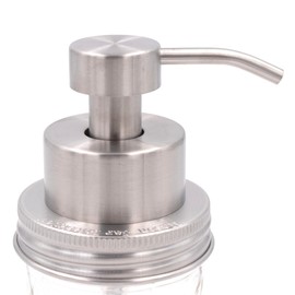 Foaming Soap Dispenser Satin/Brushed Stainless Steel Finish for Mason Jars (Regular Mouth)
