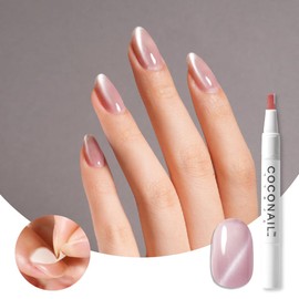 COCONAIL MG203 Salmon HEMA Free Removable Gel Nail Magnetic Nail Cat Eye Gel Nail Seal Peel Off Color Gel Nail Tip Anti-Allergy Glitter Easy Beginner Self Kit Set Base Magnet Top Pen Brush Stick