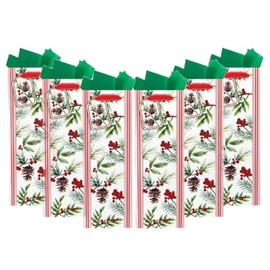 The Gift Wrap Company Wine Bottle Bag (6 Pack), White/Red/Green