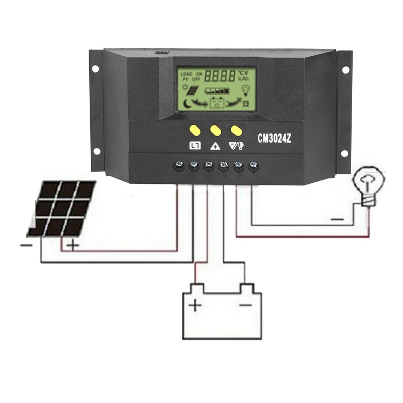 CM3024Z PWM Solar Charge Controller LCD Display Solar Panel Intelligent