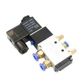 Pneumatic Electric Solenoid Valve 4V210-08 5 Way 2 Position Control Air Gas Magnetic Valve 12V 24V 220V 4mm-12mm Hose Fittings 1Pcs(Sl 8mm Adjust,AC110)