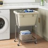 ELYKEN Rolling Laundry Hamper with Wheels, Laundry Cart with Removable