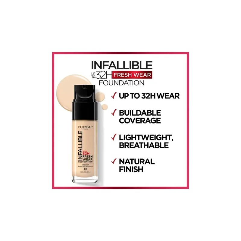 L'oréal Paris Infallible 32hr Fresh Wear 25 Base 30 Ml