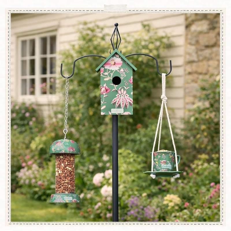 Cath Kidston Hanging Peanut Bird Feeder with Chain, Weather-Resistant Iron