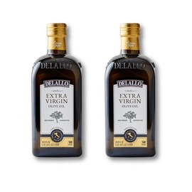 DeLallo Extra Virgin Olive Oil, Made in Italy, Made from Cold-Pressed Olives, For Cooking and Baking, Non-GMO, Kosher, Smooth Velvety Texture, 33.8 oz Bottle (2 Pack)