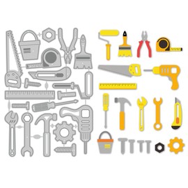 DELORIGIN Construction Tools Cutting Dies for Card Making, Repair Tools Carbon Steel Dies Stencils Scrapbooking Embossing Template Dies for Journal Photo Album Birthday Party Greeting Paper Card