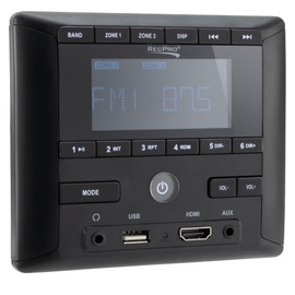 RecPro RV Stereo Radio AM/FM con Bluetooth | Aux-in | HDMI | Audio de 4 canales | 2 zonas | Sistema de sonido RV